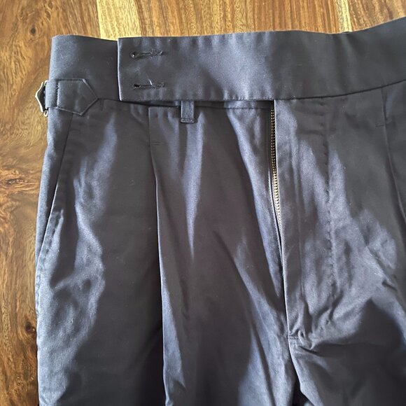 Made-to-Measure Sartorial Navy Chino Pants - Picture 1 of 5